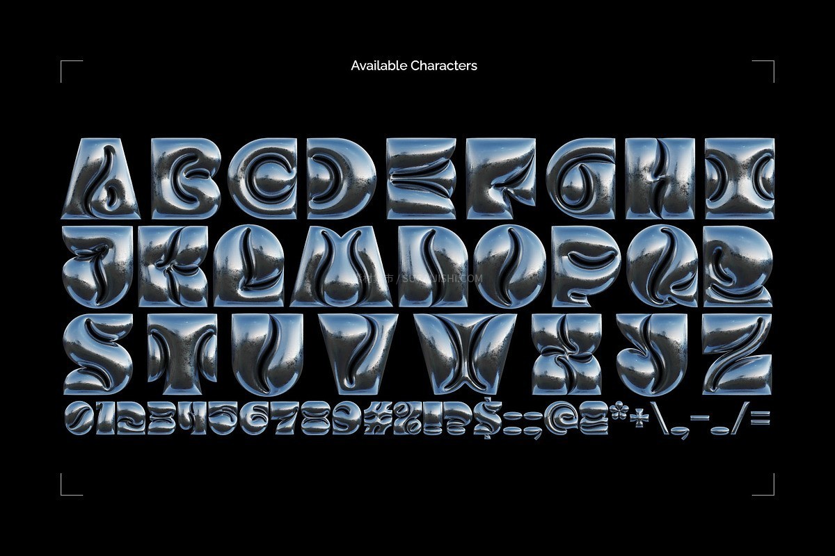 Inflated Foil金属质感3D位图字体